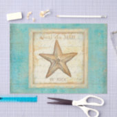 Starvis op Blauwgroen hout Tissuepapier (Craft)