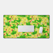 Starwberry tuin op geel bureaumat (Keyboard & Muis)