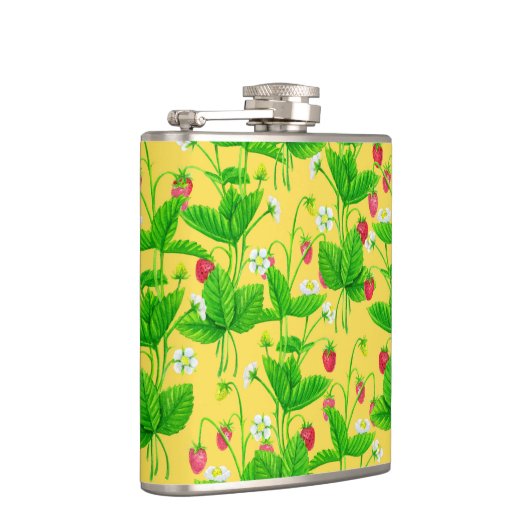 Starwberry tuin op geel heupfles (Rechts)