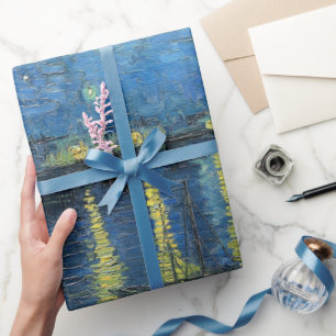 Stary night van gogh floral Patroon Wrapping Paper Cadeaupapier