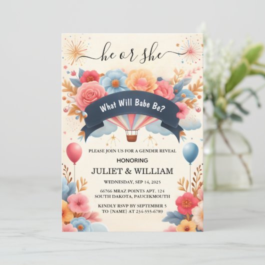 Stash Fun Cloud Family in het Spaans Gender Reveal Kaart (Staand voorkant)