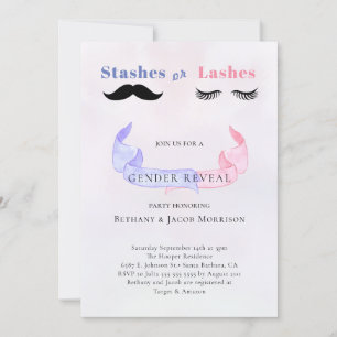 Stashes of Lashes Gender onthullen Baby shower Kaart