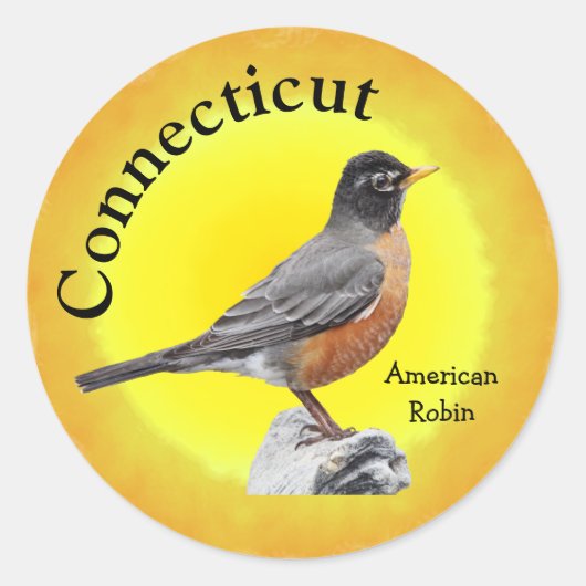 State Bird of Connecticut Ronde Sticker (Voorkant)