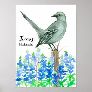 State Bird of Texas Mockingbird Poster
