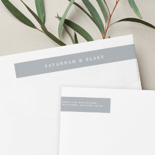 State Blue Grey Wedding Return-adres