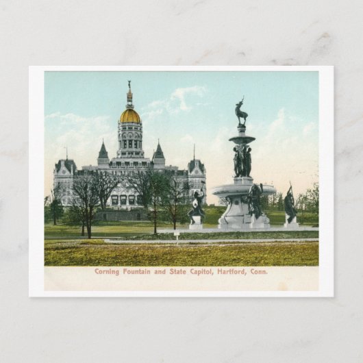 State Capitol, Hartford CT 1907 Briefkaart (Voorkant)