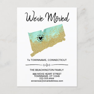 *~* STATE CONNECTICUT Nieuw adres - verplaatsen Aankondigingskaart