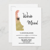 *~* STATE DELAWARE Glitter Peach Moving Aankondigingskaart (Voorkant / Achterkant)