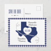 State Flag Blue Texas Curling Ribbon Save the Date Briefkaart (Voorkant / Achterkant)