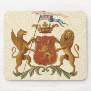 State Heraldic Badge met Griffin en Lion Muismat