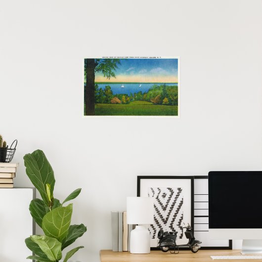 State Hwy Schilderachtig Uitzicht Owasco Lake Poster (Thuiskantoor)