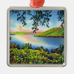 State Hwy Uitzicht of Bluff Point Metalen Ornament