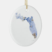 State-kaart van Blue & Gold Florida Keramisch Ornament (Rechts)