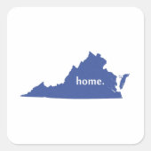 State-kaart van Virginia home-silhouette Vierkante Sticker (Voorkant)