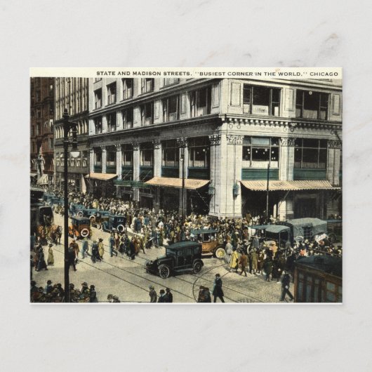 State & Madison Sts., Chicago IL, 1922  Briefkaart (Voorkant)