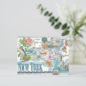 state map new york briefkaart (Staand voorkant)