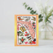 State Map of Florida ( herdruk) Briefkaart (Staand voorkant)