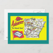 State Map van Arkansas Briefkaart (Voorkant / Achterkant)