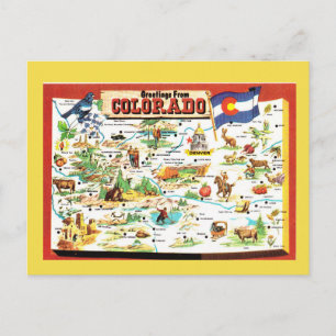 State Map van Colorado Briefkaart