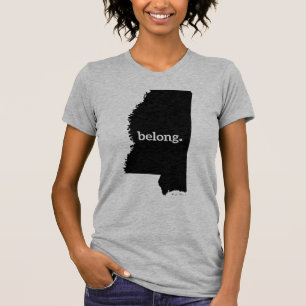 State Map van Mississippi Belong T-shirt