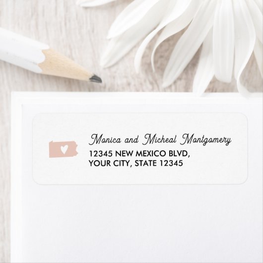 State Map van PENNSYLVANIA met hart - ELK KLEUR Etiket (Insitu)