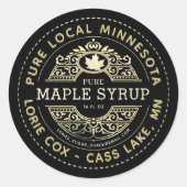 State Name Black Bright Gold Maple Syrup Label (Voorkant)