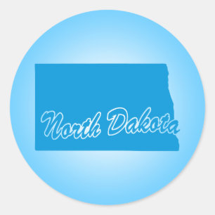 State North Dakota Classic Round Sticker