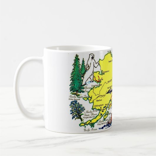 State of Alaska Map Postcard Mug (Gauche)
