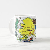 State of Alaska Map Postcard Mug Koffiemok (Voorkant links)