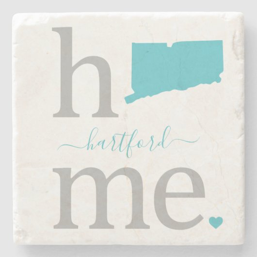 State of Connecticut Stone Onderzetter (Voorkant)