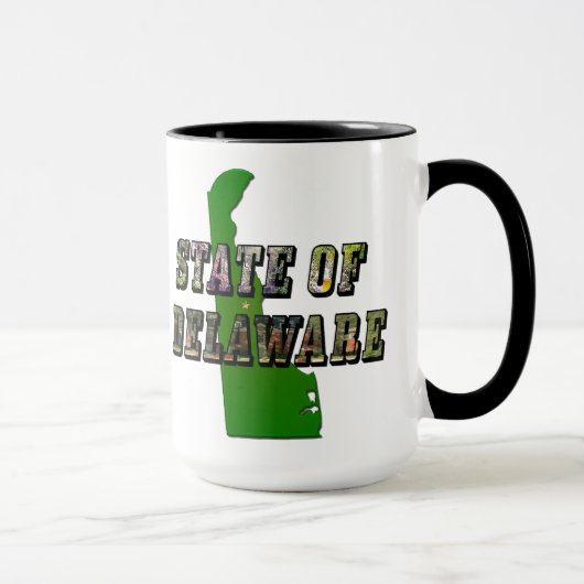 State of Delaware Afbeelding Tekst en kaart overzi Mok (Rechts)