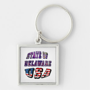 State of Delaware Verenigde Staten Foto's en vlagt Sleutelhanger
