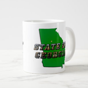 State of Georgia Kaart Omtrek en Afbeelding Tekst Extra Grote Beker