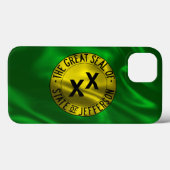 State of Jefferson Waving Flag iPhone Case (Achterkant (horizontaal))