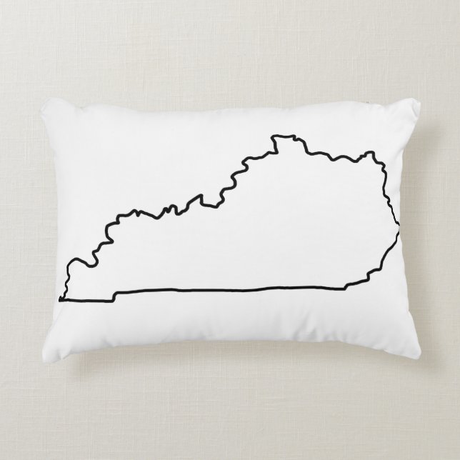 State of Kentucky Outline Sierkussen Accent Kussen (Voorkant)