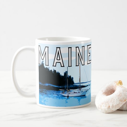 State of Maine thema koffie mok (Met donut)