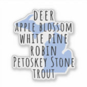 State of Michigan Symbols Vinyl Stickers (Devant)