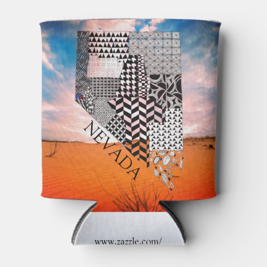 State of Nevada Kaart Illustratie Koelbox Blikjeskoeler (Voorkant)