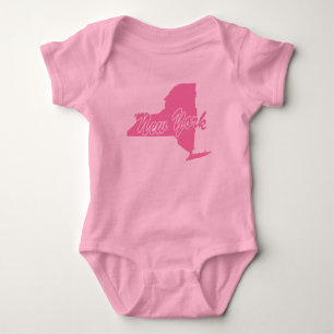 State of New York Shape Baby Bodysuit