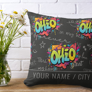 State of Ohio graffiti huisdecoratie Kussen