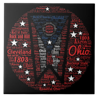 State of Ohio Woordkunst (6 "X6") Keramische Foto  Tegeltje