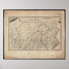 State of Pennsylvania  Map Poster