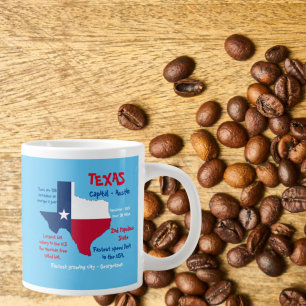 State of Texas Onderzetter Verbazingwekkende feite Extra Grote Beker