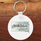 State Outline van South Dakota Sleutelhanger (Voorkant)
