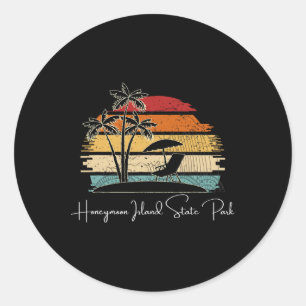 State Park Beach Palm Trees Sprin Ronde Sticker