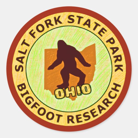 State Park Bigfoot Research Ronde Sticker (Voorkant)