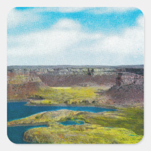 State Park Dry Herfsten, Grand Coulee Dam Vierkante Sticker