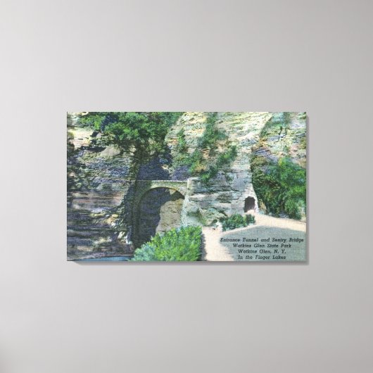 State Park Entrance Tunnel en Sentry Bridge Canvas Afdruk (Voorkant)