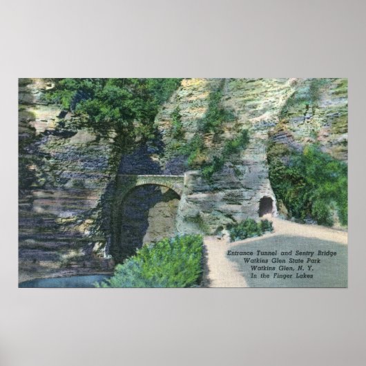 State Park Entrance Tunnel en Sentry Bridge Poster (Voorkant)