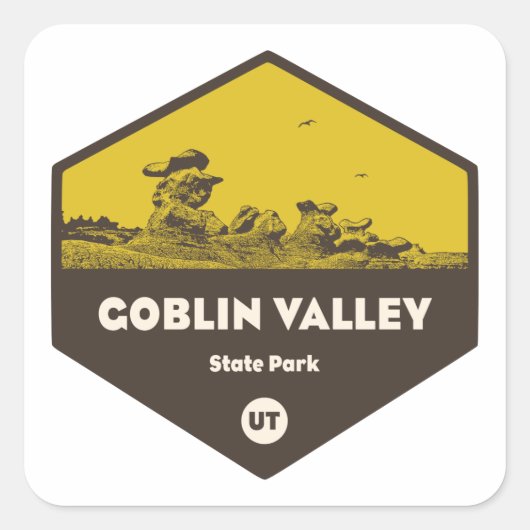 State Park Goblin Valley Vierkante Sticker (Voorkant)